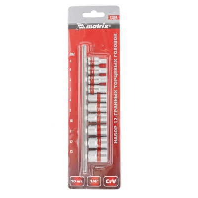 Набор торц. головок 1/2" 10-24мм 10 предметов "MATRIX"