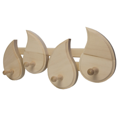 Вешалка "Огонек", 4 крючка, 47х20х7см, липа "Банные штучки" в кор./2