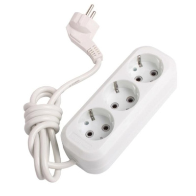Удлинитель MegArsenal (ГОСТок) б/з 3 гнезда ПВС 2*1 белый 16А 10м