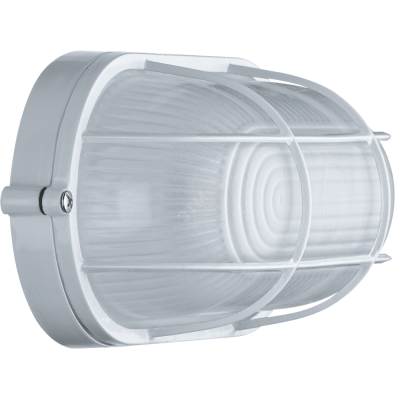 Светильник НПП-60w термостойкий овальный с решеткой IP54 белый