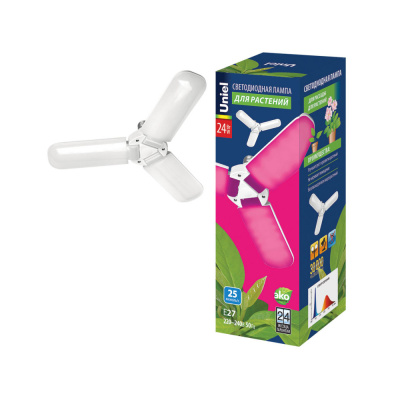 Лампа светодиодная для растений. Форма P лепестковая, матовая. LED-P65-24W/SPSB/E27/FR/P3 PLP32W
