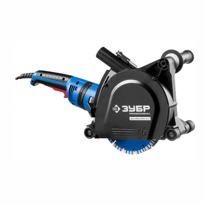 Штроборез (бороздодел), ЗУБР ЗШ-П45-2100 ПВТК, макс. глуб. 45 мм, 180 мм, подключ. пылесоса, плавный