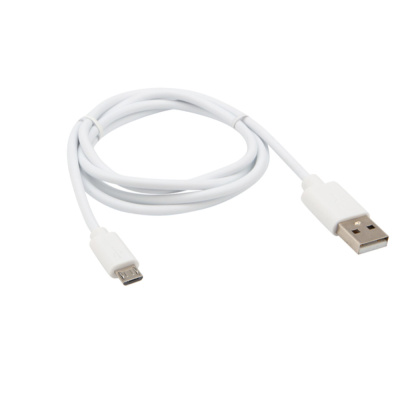 USB кабель microUSB длинный штекер 1 м белый REXANT