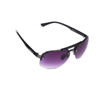 Очки солнцезащитные "Авиаторы", оправа чёрно-золотистая, дужки широкие, линзы чёрные