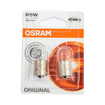 Лампа авт. 12V (габарит)  R5W 5W BA15s (2 шт., блистер) Osram