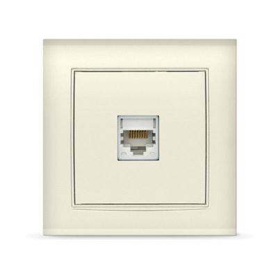 Розетка Бриллиант компьютерная слоновая кость