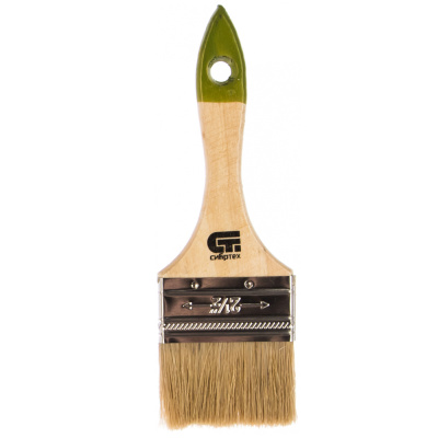Кисть плоская 63 мм, натуральная щетина, деревянная ручка// Сибртех