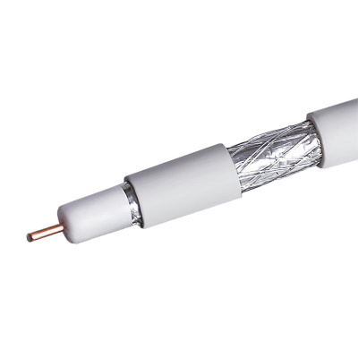 Кабель коаксиальный RG 6 белый CCS 1,00 Conduct.15% AL 32*0.12 PvC Net.on 100м