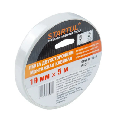 Лента двухсторонняя монтажная клейк. 19ммх5м STARTUL PROFI (ST9048-19-5)