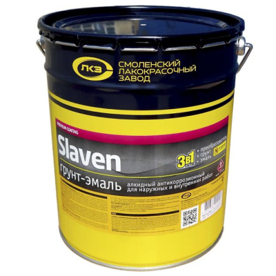 Грунт-эмаль "Slaven" быстросохнущий антикоррозионный слоновая кость 20 кг