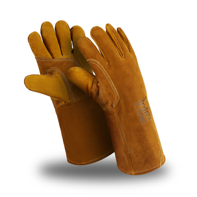 Краги ФЛАГМАН ЛЮКС, (SPL-75),спилковые,нить Kevlar, длина 410 мм(10)
