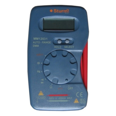 Мультиметр Sturm,ЖК дисплей,АВТОДИАПАЗОН,4-500В