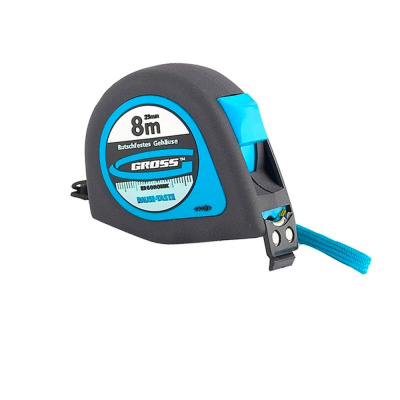 Рулетка GROSS Ergonomisch, 8м х 25мм, магнитный обрезин.зацеп