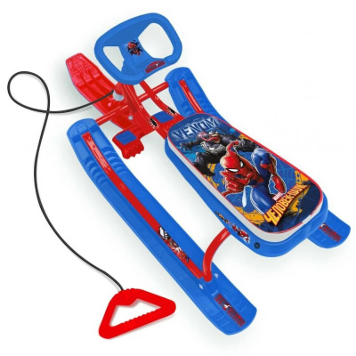 Снегокат НИКА ЧЕЛОВЕК-ПАУК рама красная СО СПИНКОЙ (упак. 1 шт.)