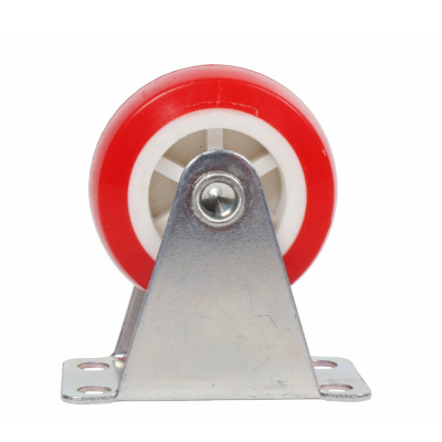 Колесо мебел. неповоротное 40мм (красный пластик)