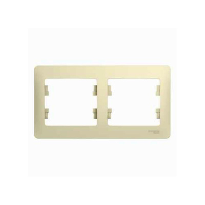 Рамка горизонтальная 2 поста бежеваяGLOSSA 