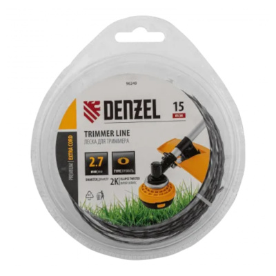 Леска для триммера двухкомпонентная квадрат 3,0мм  15 м EXTRA CORD// Denzel