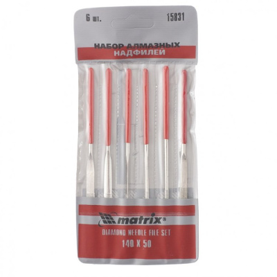 Набор надфилей алмазных 6шт. 140х50х3 "MATRIX"
