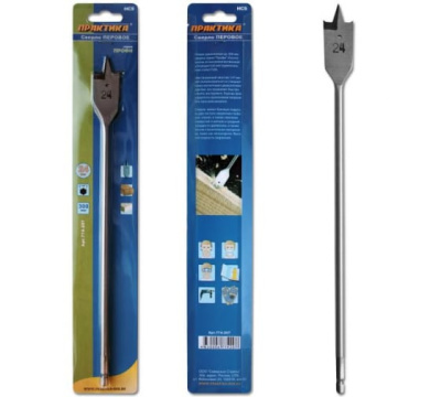 Сверло ПРАКТИКА перовое по дереву 24х300мм в блистере