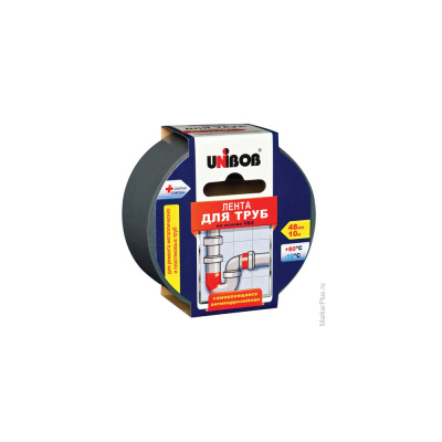 Лента клейкая ПВХ для труб 48 ММ Х 10 М СЕРАЯ (24) "UNIBOB"