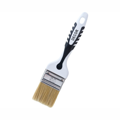 Кисть плоская 2" DECOR Black White универс. 50х15мм светл. смеш. щетина 2К ручка