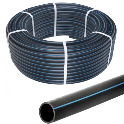 Труба d25х2.0мм питьевая с синей полосой ПЭ100 РТК Россошь