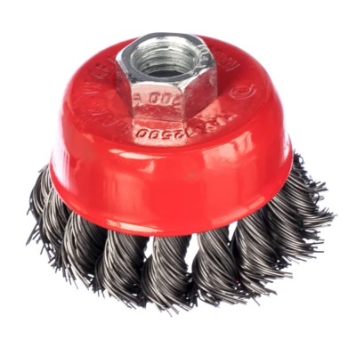 Корщетка-чашка 65 мм, витая, с наклоном, гайка М14