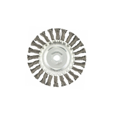 Щетка для УШМ 125 мм, М14, плоская, крученая проволока 0,8 мм. MATRIX