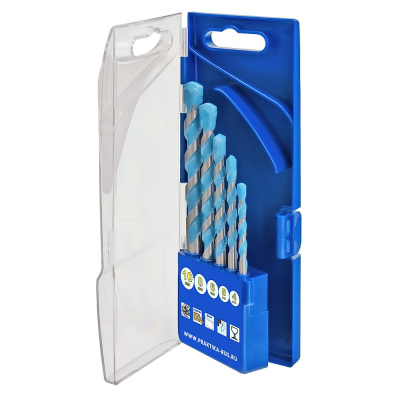 Набор сверл универсальных ПРАКТИКА "Эксперт", 5 шт. 4,5,6,8,10 мм, ПРО кассета