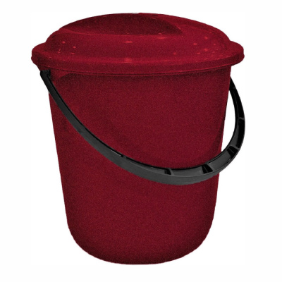 Ведро "ROCKNROLL" 12л с крышкой (бордо) SV5077БР