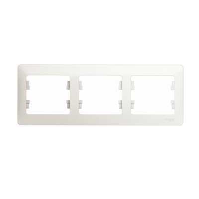 Рамка 3 поста горизонтальная перламутр GLOSSA 