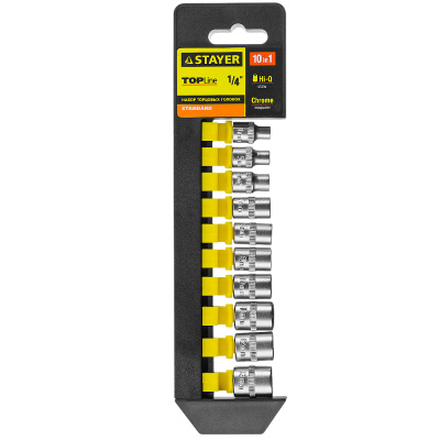 Набор торцовых головок (27756-H10) STAYER  RSS 10LD, 10 предм., (1/2"), 