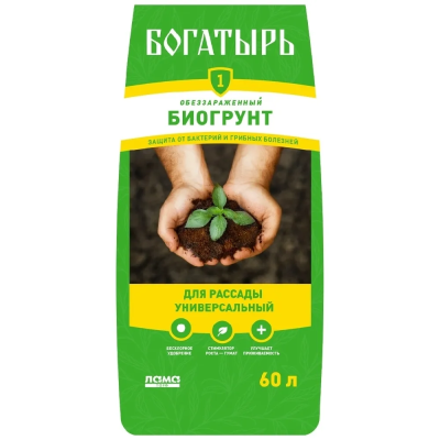 Грунт для рассады 60л Богатырь 1/45 Лама-торф