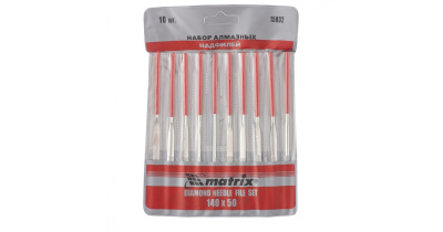 Набор надфилей алмазных 10ш. 140х50х3 "MATRIX"