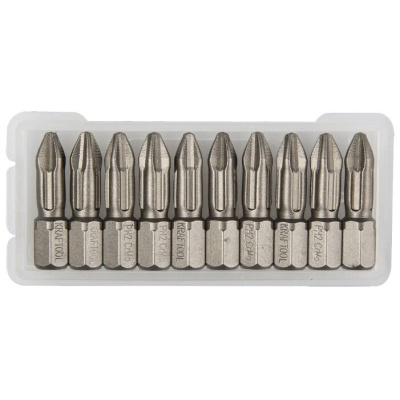 Набор бит KRAFTOOL "EXPERT" с 1/4", РН2, 25мм, 10шт