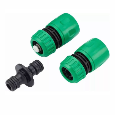 Набор д/полива 3 предм. (коннектор 1/2" аквастоп (2шт) + соединитель штуцерный) пласт,1-2.sale  E1M