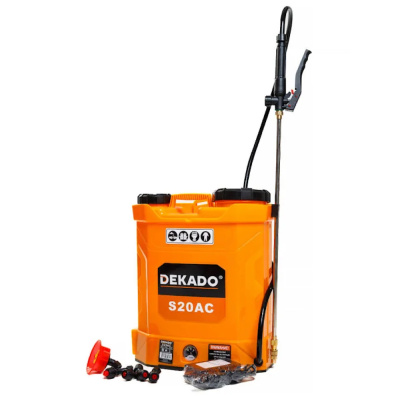 Опрыскиватель аккумуляторный S20AC бак 10л., 12В. 8 А/ч 4.5л/мин, шланг 1,2 DEKADO