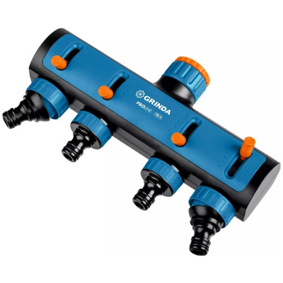 Распределитель четырехканальный, поливочный, с внутренней резьбой GRINDA PROLine TS-4, 3/4"-1"