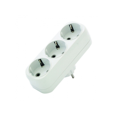 Тройник на 3 гнезда с заземлением 16А