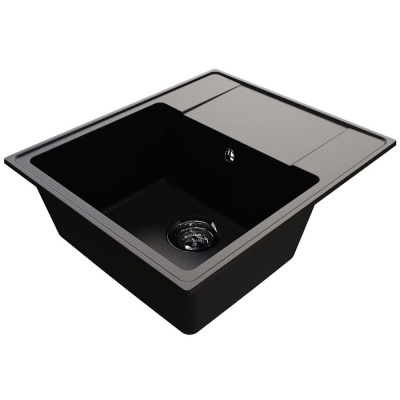 Мойкa ML-GMU05 УЛЬТРА с крылом, черный камень, 575*495 мм (глуб. чаши 190)