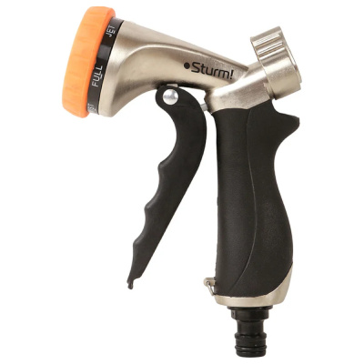 Пистолет д/полива 7 режимов, цинк корп с резин покрыт Sturm! 3015-17-01ZB