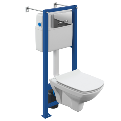 Комплект Carina XL CO DPL EO slim инсталляция Vector кнопка Actis пластик хром глянцевый