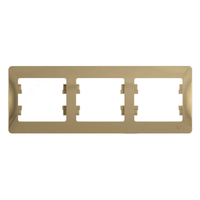 Рамка горизонтальная 3 поста титан GLOSSA 