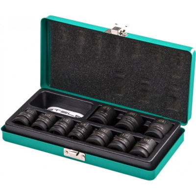 Набор ударных глубоких шестигранных торцевых головок 1/2" 10-24мм в кейсе//Stels