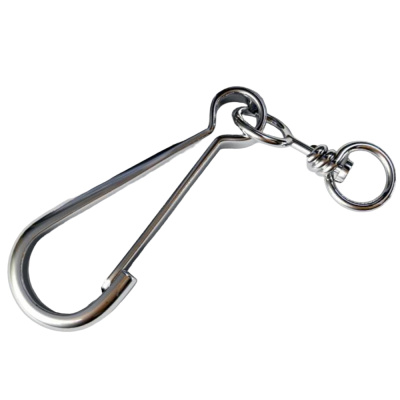 Карабин тип А, 90мм, с вертлюгом, оц.