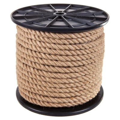 Веревка крученая джутовая д.14 на катушке