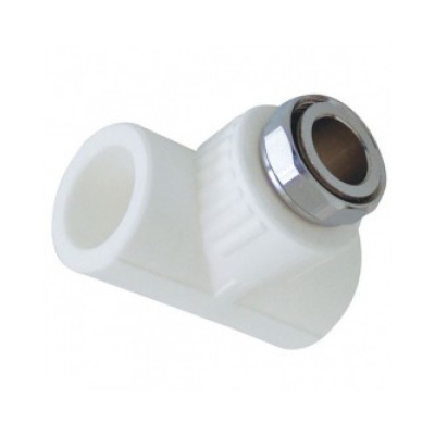 Тройник с накидной гайкой PPR 25х1,  белый, RTP