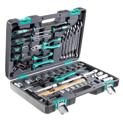 Набор инструмента 1/2", Cr-V, S2, усиленный кейс, 58 предм.// Stels