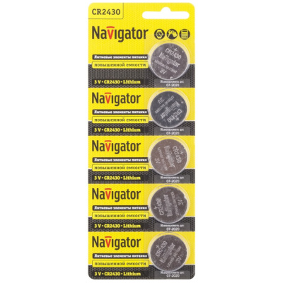 Элемент питания Navigator CR2430 BL5