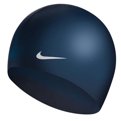 Шапочка для плав. NIKE Solid Silicone, 93060440, FINA Approved, ТЕМНО-СИНИЙ, силикон